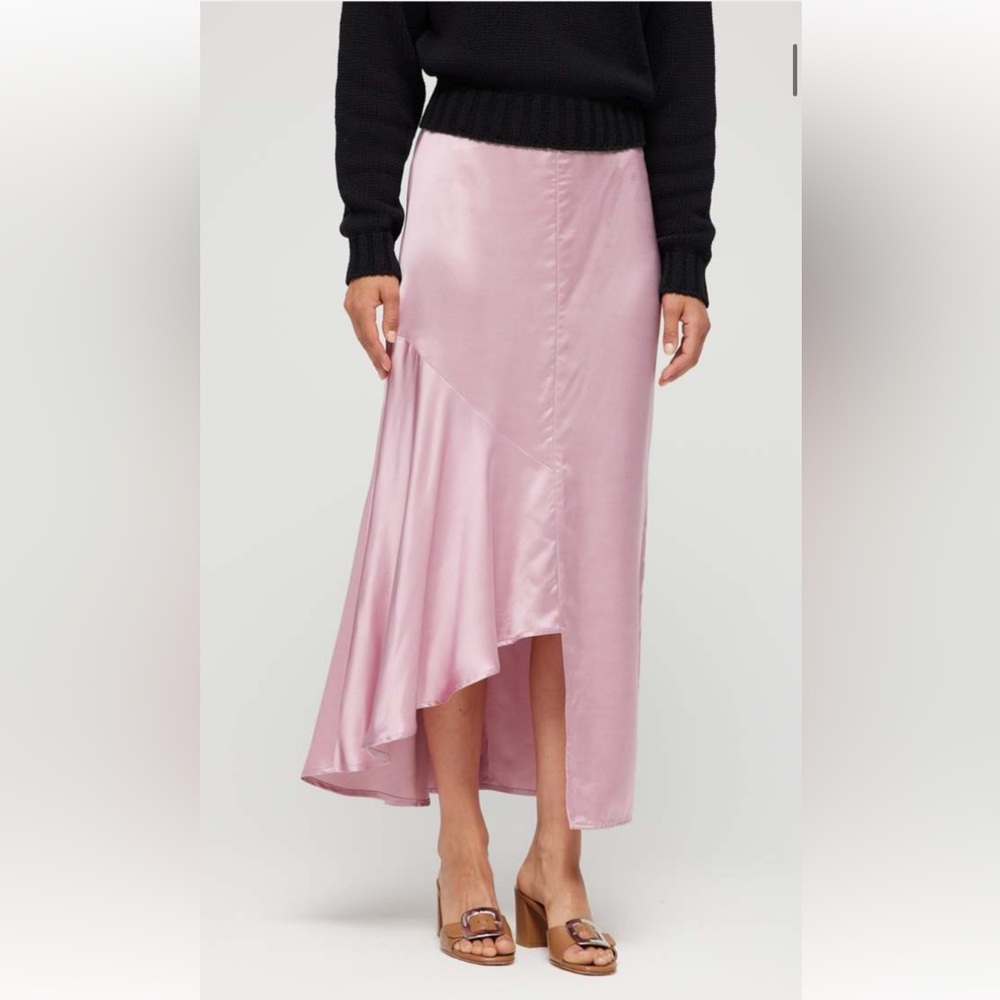 RÓHE Pink Asymmetrical Midi Skirt